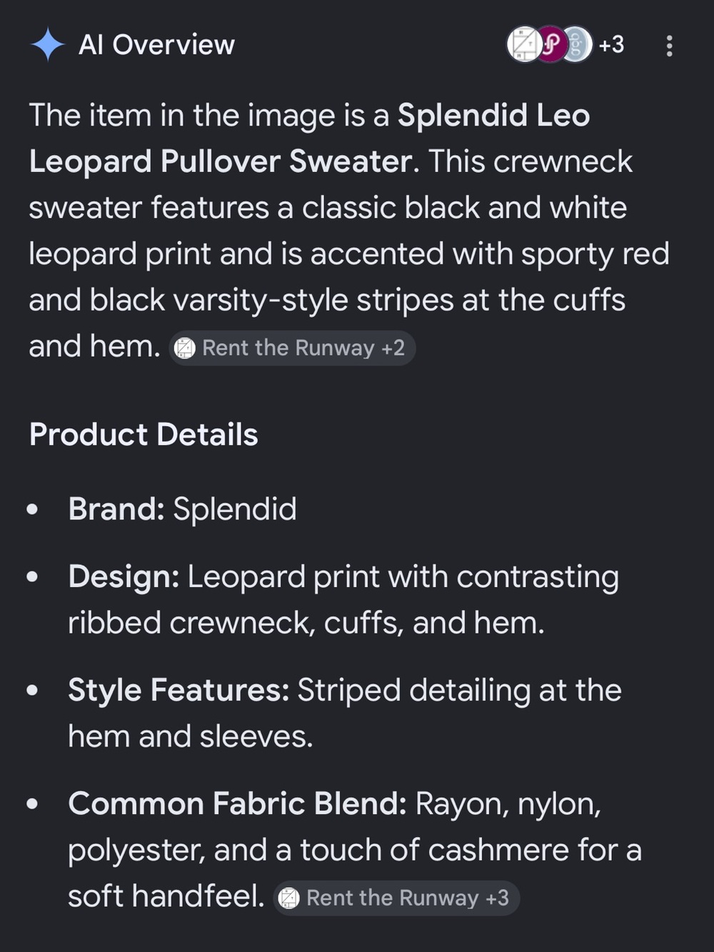 Splendid Leo Pullover Crewneck Sweater with Stripe Accents - Picture 3 of 3